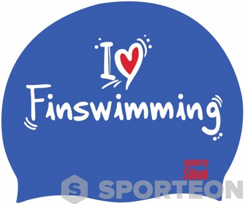 Czepek do pływania BornToSwim I Love Finswimming Cap