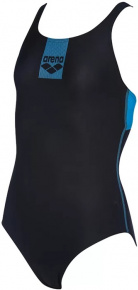 Stroje kąpielowe dla dziewczynek Arena Basics Swim Pro Back One Piece Junior Black/Turquoise