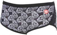 Męskie stroje kąpielowe Arena Crazy Pop Skulls Low Waist Short Black/Multi