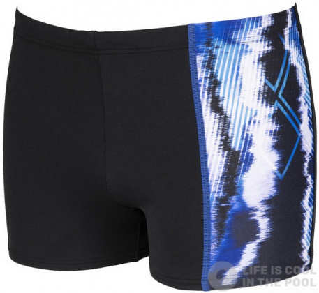 Męskie stroje kąpielowe Arena Infinite Stripe Short Black/Neon Blue/Multi