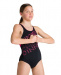 Stroje kąpielowe dla dziewczynek Arena Rhyming Swim Pro Back One Piece Junior Black/Freak Rose