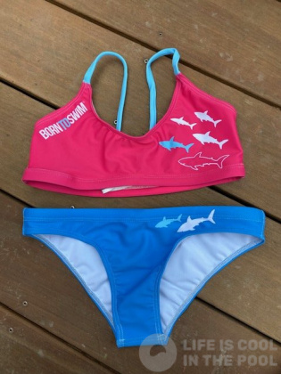 Damski strój kąpielowy BornToSwim Sharks Bikini Blue/Pink