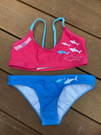 Damski strój kąpielowy BornToSwim Sharks Bikini Blue/Pink