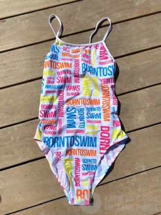 Damski strój kąpielowy BornToSwim Logo Swimsuit Rainbow