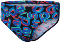 Stroje kąpielowe dla chłopców Speedo Digi Allover 6.5cm Brief Boy Black/Lava Red/Neon Absinthe/Blue