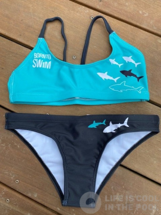 Damski strój kąpielowy BornToSwim Sharks Bikini Black/Turquoise