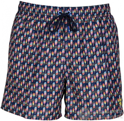 Męskie stroje kąpielowe Arena Men Beach Short Allover Asphalt/Multi