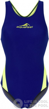 Damski strój kąpielowy Aquafeel Racerback Blue/Fluo Yellow