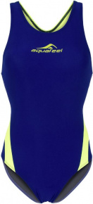 Damski strój kąpielowy Aquafeel Racerback Blue/Fluo Yellow