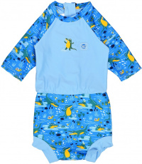 Strój kąpielowy dla niemowląt Splash About Happy Nappy Sunsuit Crocodile Swamp