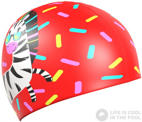 Dziecięcy czepek do pływania Mad Wave Zebra Swim Cap Junior