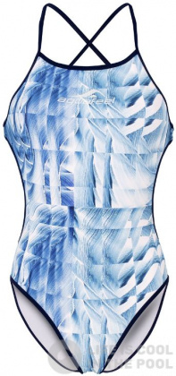 Damski strój kąpielowy Aquafeel Ice Cubes Mini-Crossback Blue/White