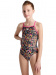 Stroje kąpielowe dla dziewczynek Arena Girls Swimsuit Lightdrop Back Allover Freak Rose/Black/Multi