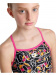 Stroje kąpielowe dla dziewczynek Arena Girls Swimsuit Lightdrop Back Allover Freak Rose/Black/Multi