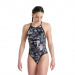 Damski strój kąpielowy Arena Icons Swimsuit Fast Back All Over Multi/Asphalt/Black