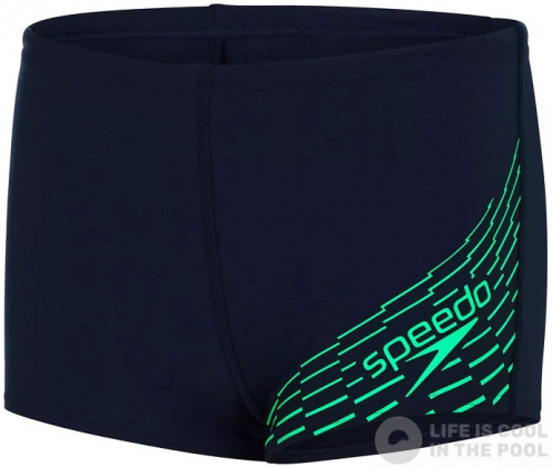 Męskie stroje kąpielowe Speedo Medley Logo Aquashort Boy Navy/Fake Green