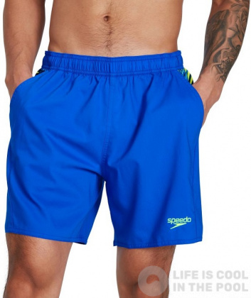 Męskie szorty kąpielowe Speedo Sport Panel 16 Watershort Blue Flame/Bright Zest/Black