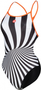 Damski strój kąpielowy Arena Crazy Swimsuit Booster Back Black/Mango/Multi