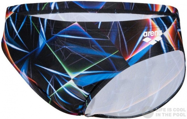 Męskie stroje kąpielowe Arena Men Swim Brief Allover Black/Multi