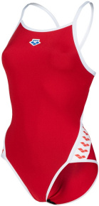 Damski strój kąpielowy Arena Icons Super Fly Back Solid Red/White