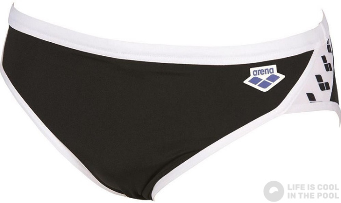 Męskie stroje kąpielowe Arena Icons Swim Brief Solid Black/White