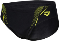 Męskie stroje kąpielowe Arena Swim Briefs Graphic Black/Soft Green