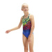 Stroje kąpielowe dla dziewczynek Speedo Digital Placement Medalist Girl Blue Flame/Black/Fluo Green/Orange