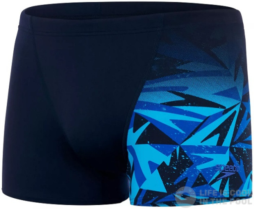 Męskie stroje kąpielowe Speedo Hyper Boom V-Cut Aquashort True Navy/Blue Flame/Pool