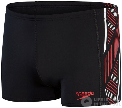 Męskie stroje kąpielowe Speedo Tech Panel Aquashort Black/Fed Red/White