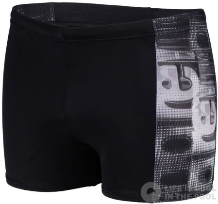 Męskie stroje kąpielowe Arena Overlap Swim Short Black/White Multi