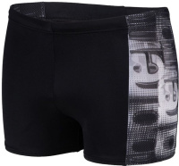 Męskie stroje kąpielowe Arena Overlap Swim Short Black/White Multi