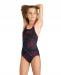 Stroje kąpielowe dla dziewczynek Arena Girls Galactics Swimsuit Swim Pro Back Black/Freak Rose