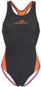 Damski strój kąpielowy Aquafeel Racerback Dark Grey/Orange/Pink