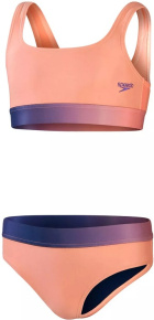 Stroje kąpielowe dla dziewczynek Speedo Contrast Band 2 Piece Girl Soft Coral/Miami Lilac