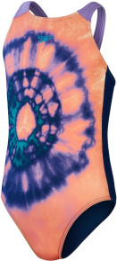 Stroje kąpielowe dla dziewczynek Speedo Printed Pulseback Girl Soft Coral/Ammonite/Aquarium/Lilac