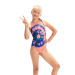 Stroje kąpielowe dla dziewczynek Speedo Printed Pulseback Girl Soft Coral/Ammonite/Aquarium/Lilac