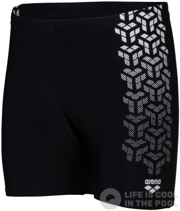 Męskie stroje kąpielowe Arena Kikko V Swim Mid Jammer Graphic Black/White