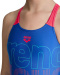 Stroje kąpielowe dla dziewczynek Arena Girls Swimsuit V Back Graphic Royal/Fluo Red