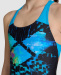 Stroje kąpielowe dla dziewczynek Arena Girls Multi Pixels Swim Pro Back Black/Turquoise