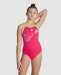 Stroje kąpielowe dla dziewczynek Arena Girls Butterfly Swimsuit V Back Freak Rose/Soft Green