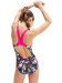 Damski strój kąpielowy Speedo Allover Splashback Girl Black/Pink/Indigo Glow/Blue/Lumo Green