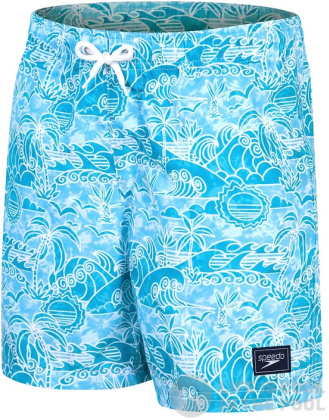 Spodenki kąpielowe chłopięce Speedo Printed 15 Watershort Boy Alpine Blue/Pool/White