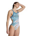 Damski strój kąpielowy Arena Planet Water Swimsuit Challenge Back Blue Cosmo/White Multi