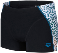 Męskie stroje kąpielowe Arena Planet Water Swim Shorts Black/White Multi