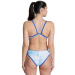 Damski strój kąpielowy Arena One Dreams Double Cross One Piece Neon Blue/Silver/White