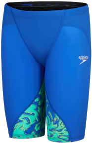 Wyścigowe stroje kąpielowe dla chłopców Speedo Fastskin LZR Ignite Jammer Boy Cobalt Pop/Green Glow