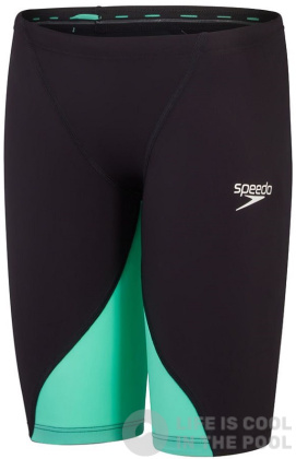 Wyścigowe stroje kąpielowe dla chłopców Speedo Fastskin LZR Ignite Jammer Boy Black/Green Glow