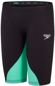 Wyścigowe stroje kąpielowe dla chłopców Speedo Fastskin LZR Ignite Jammer Boy Black/Green Glow