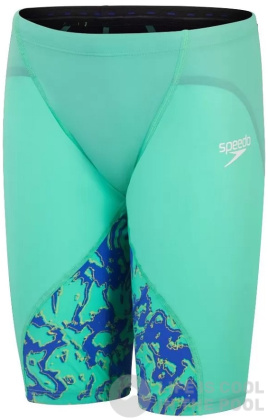 Męskie kąpielówki na zawody Speedo Fastskin LZR Ignite Jammer Green Glow/Cobalt Pop