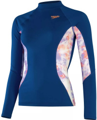 Koszulka damska Speedo Printed Long Sleeve Rash Top Ammonite/Soft Coral/Miami Lilac